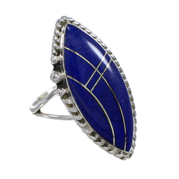Genuine Sterling Silver And Lapis Southwest Ring Size 8-1/2 YX87895